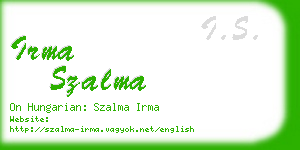 irma szalma business card